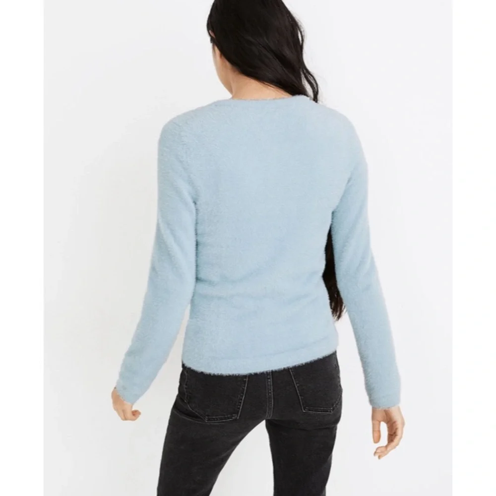 Madewell Hewitt Fuzzy Blue Cardigan